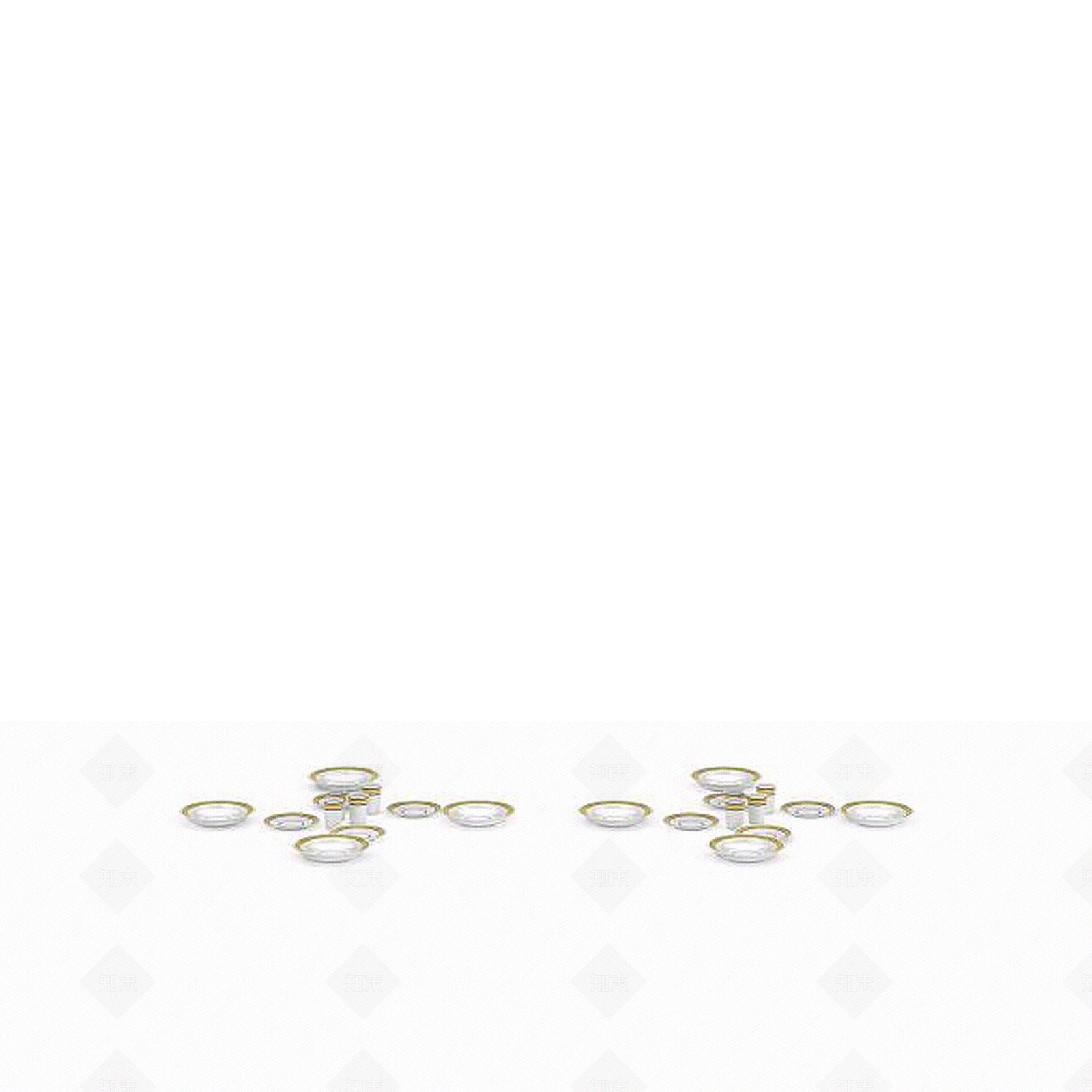 现代镶边陶瓷盘子3D模型下载【ID:1196518358】