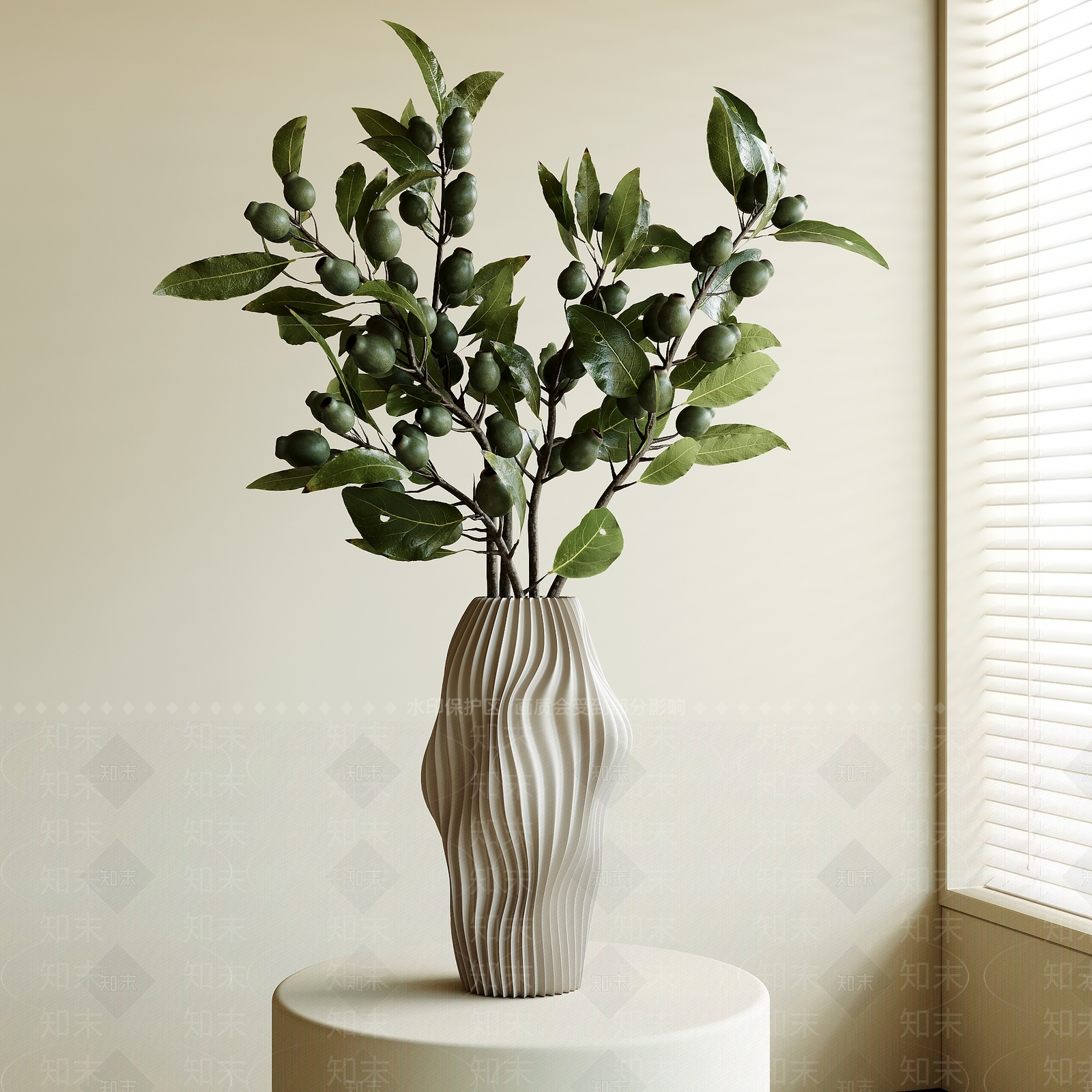 现代侘寂花艺3D模型下载【ID:1196518815】