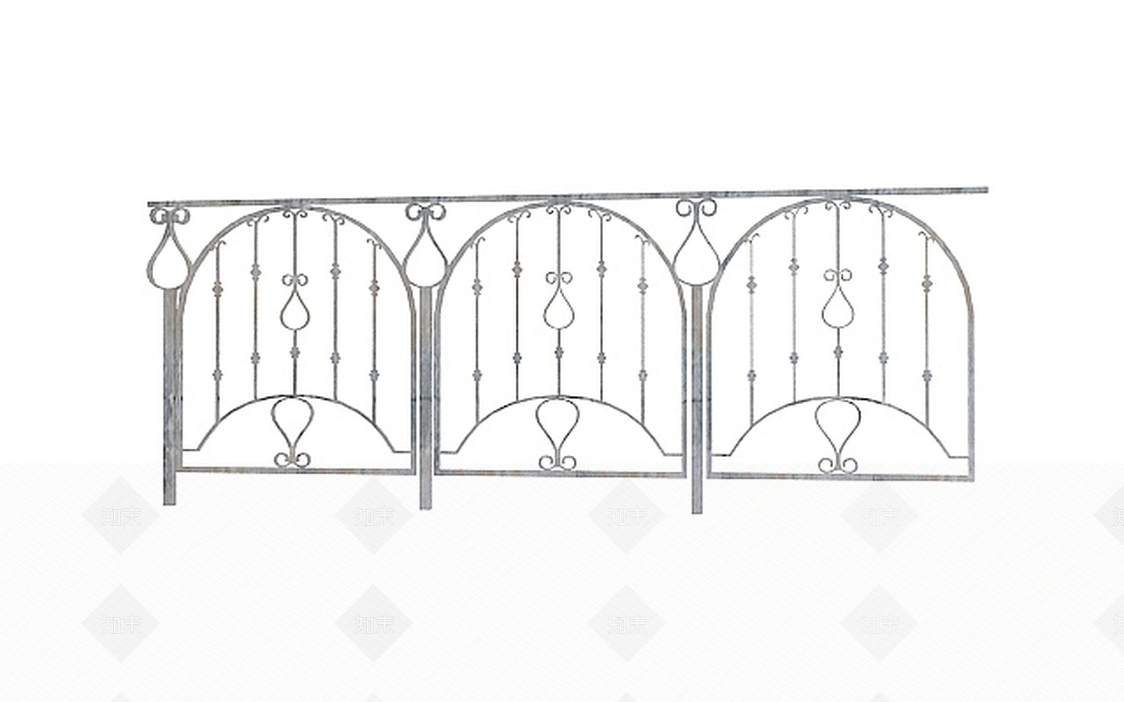 现代铁艺扶手3D模型下载【ID:1196519972】
