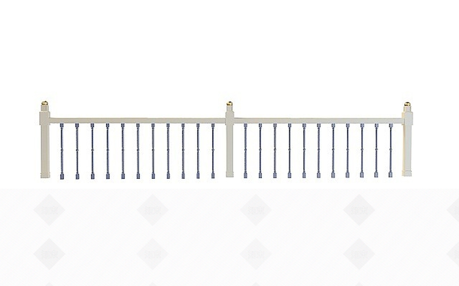 现代铁艺栏杆3D模型下载【ID:1196520299】