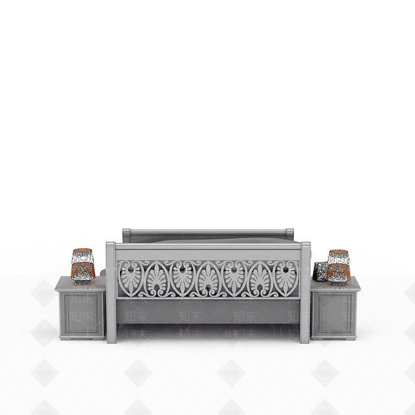 现代简约木质床3D模型下载【ID:1196522540】