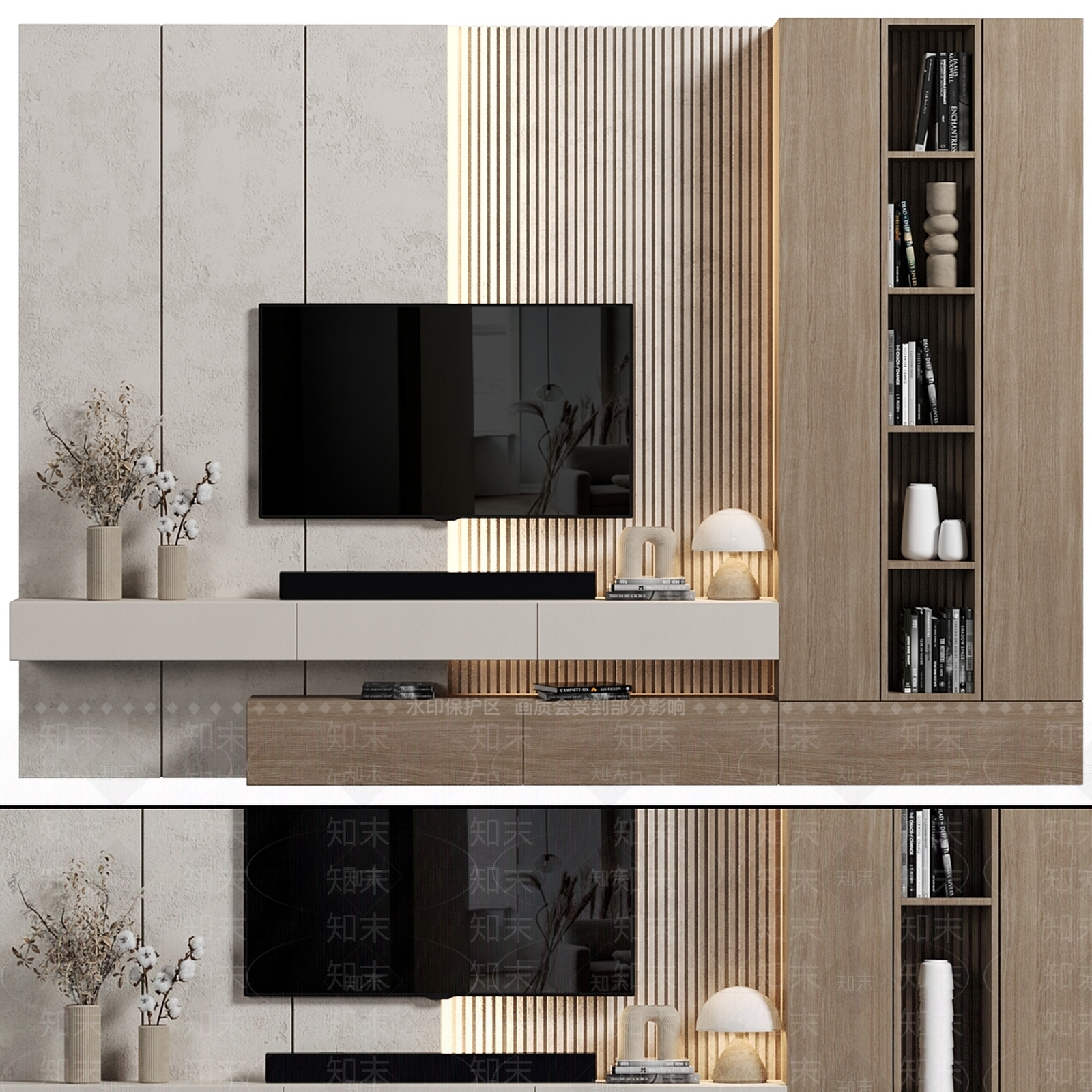 电视背景墙3D模型下载【ID:1196522987】