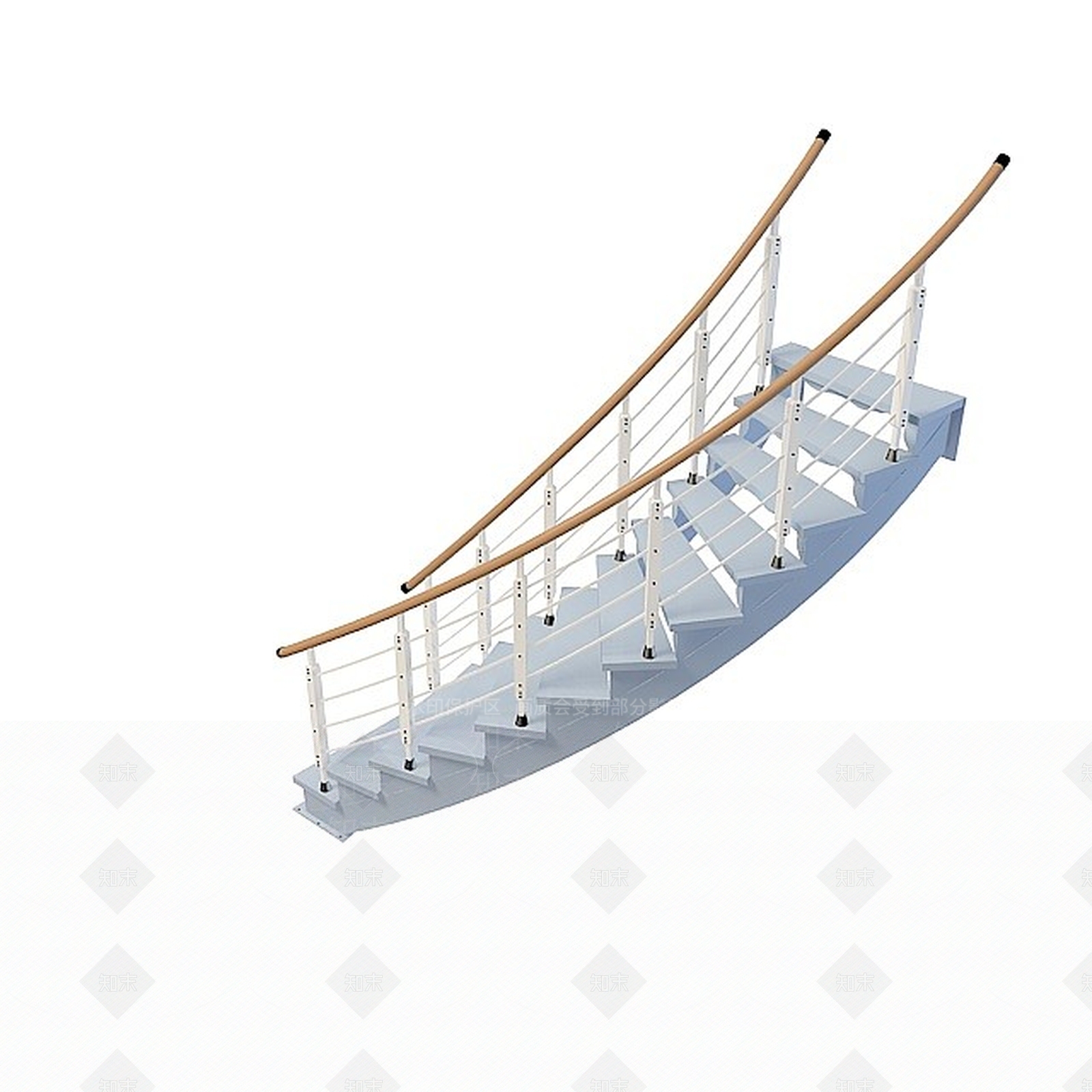现代弧形楼梯3D模型下载【ID:1196523628】