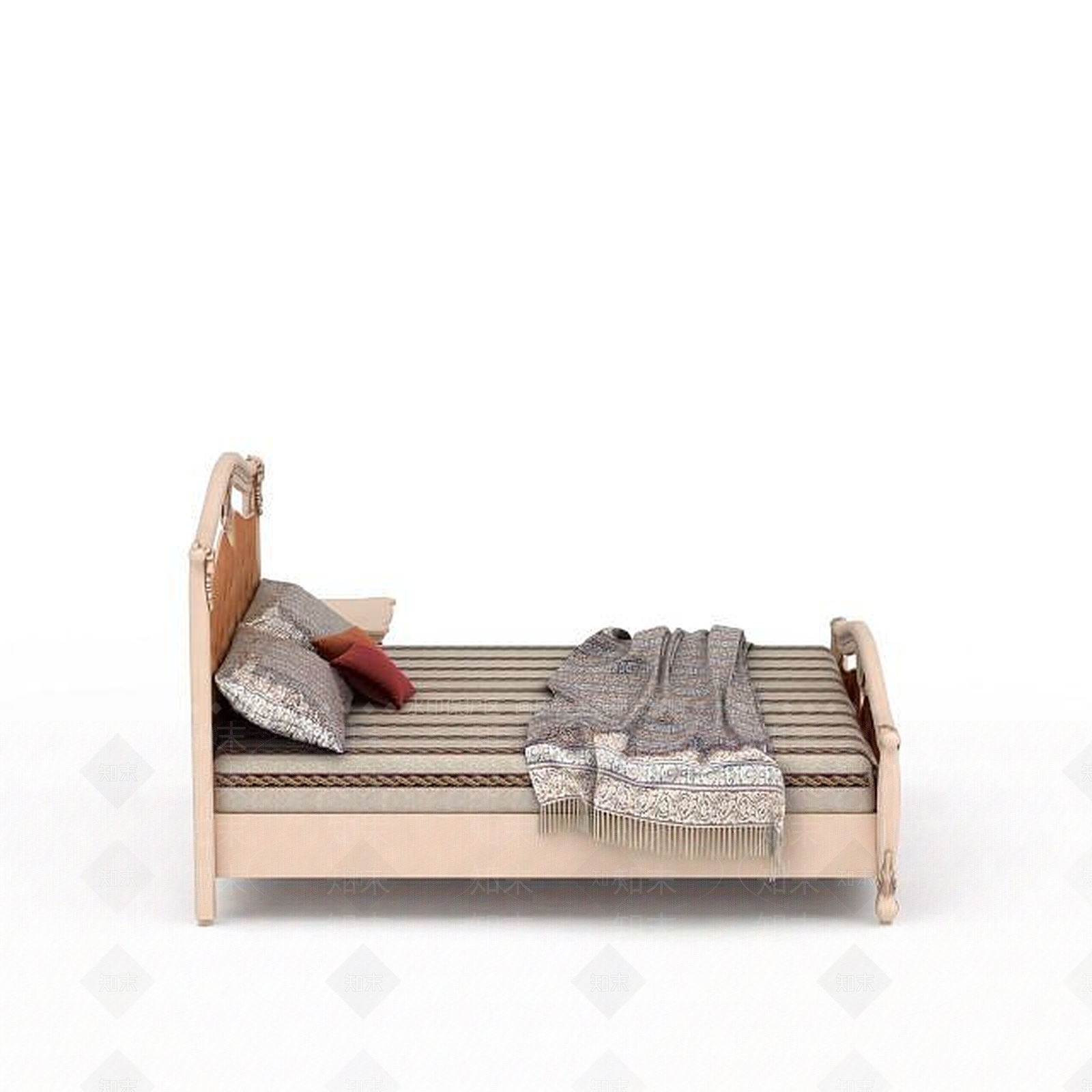 现代高档欧式床3D模型下载【ID:1196523760】