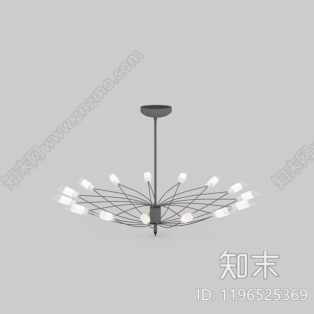 现代圆形水晶吊灯3D模型下载【ID:1196525369】