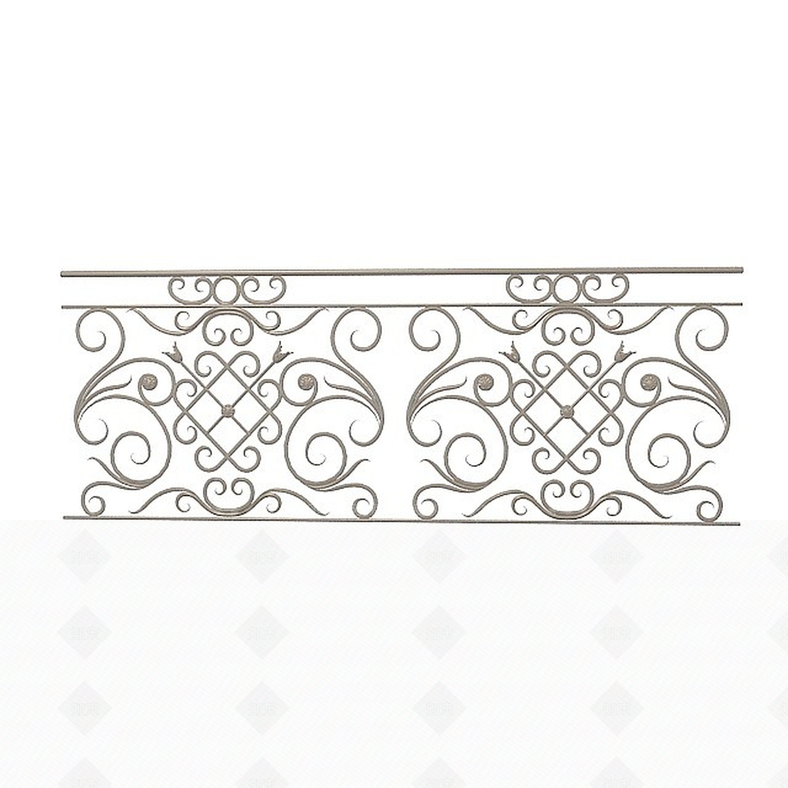 现代铁艺栏杆3D模型下载【ID:1196526401】