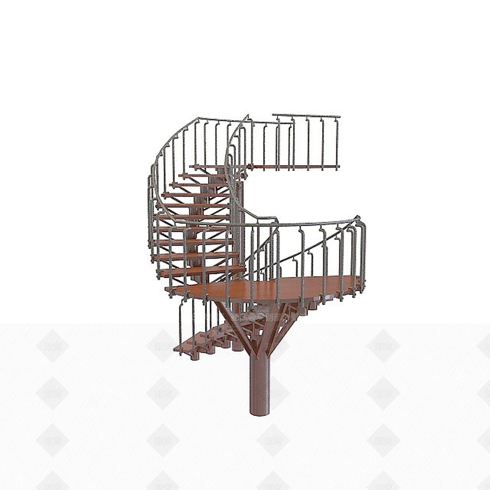 现代木头楼梯3D模型下载【ID:1196530546】