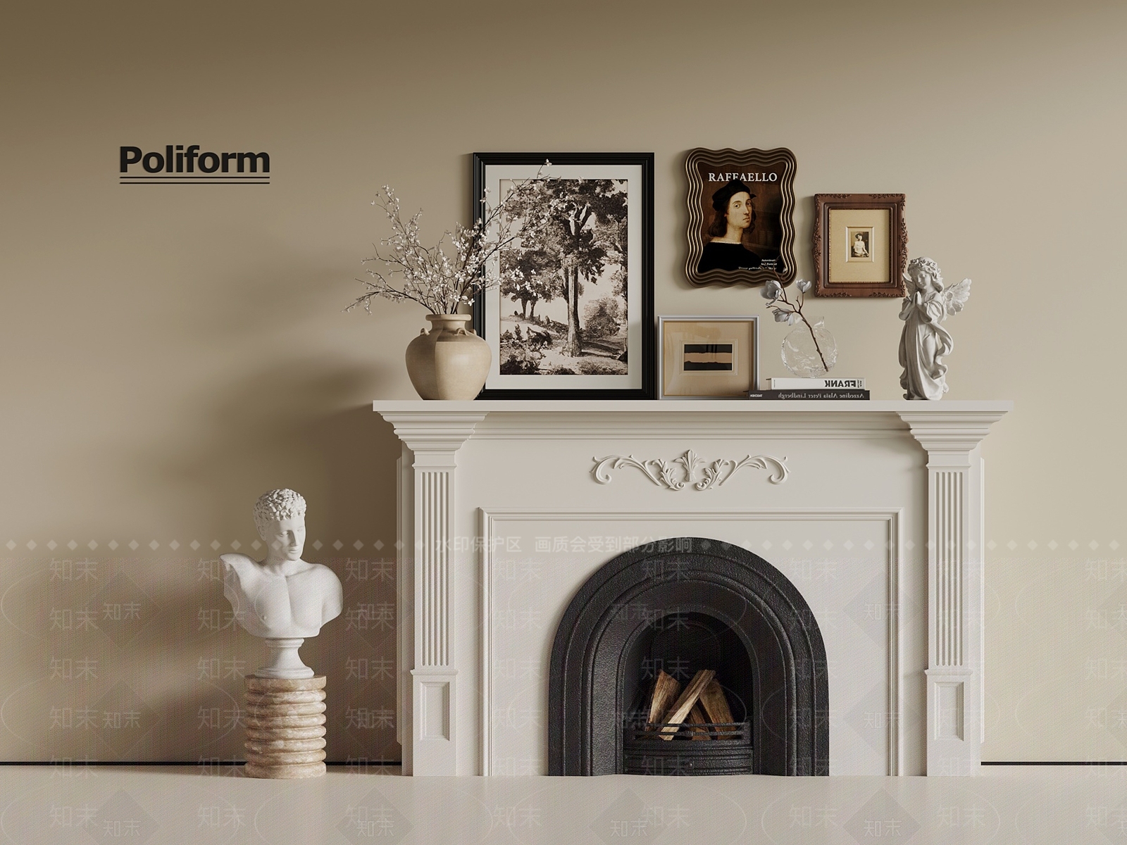 法式复古壁炉3D模型下载【ID:1196532289】