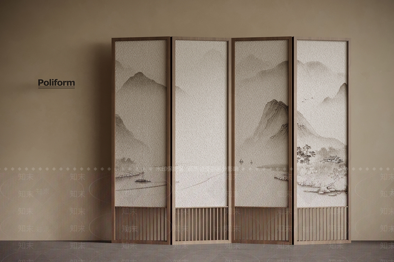 新中式屏风SU模型下载【ID:1196533635】