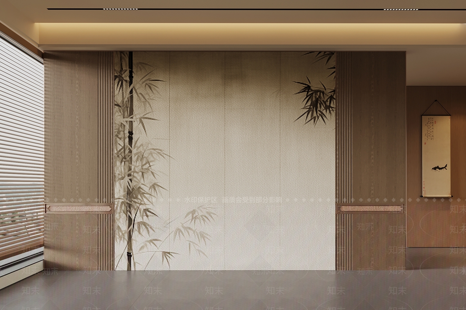 新中式背景墙SU模型下载【ID:1196534036】