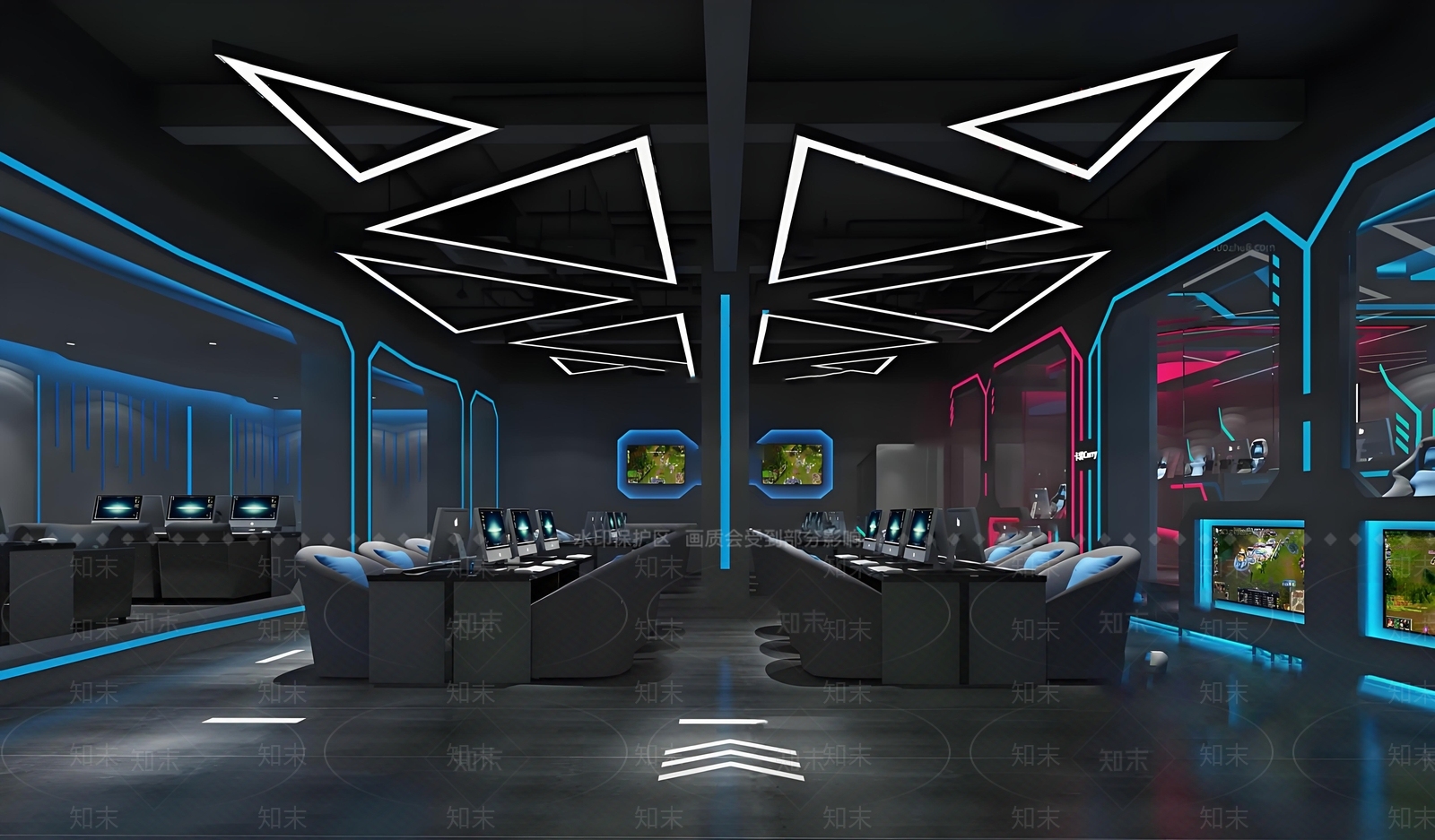 现代网吧网咖3D模型下载【ID:1196534545】