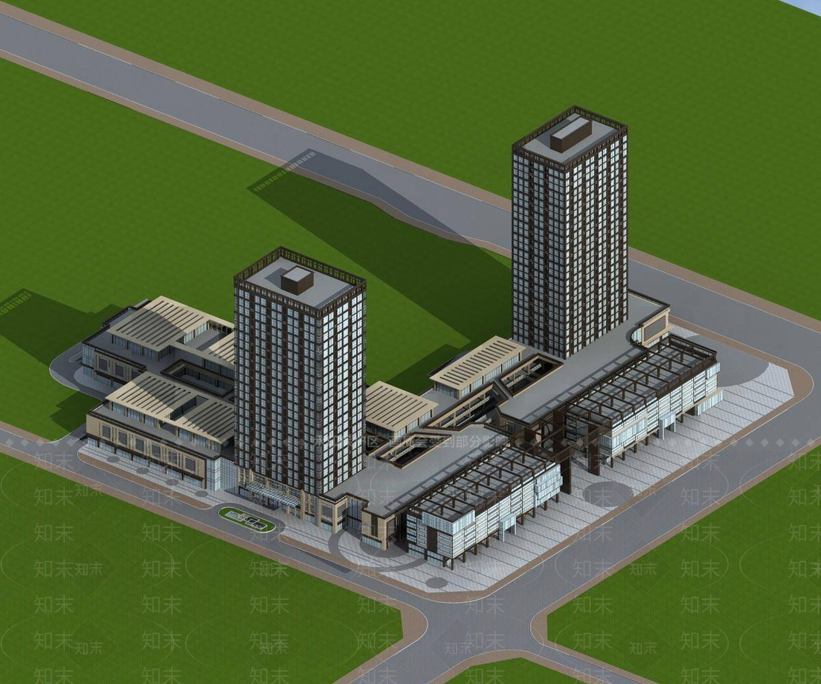 现代商场外观3D模型下载【ID:1196537762】