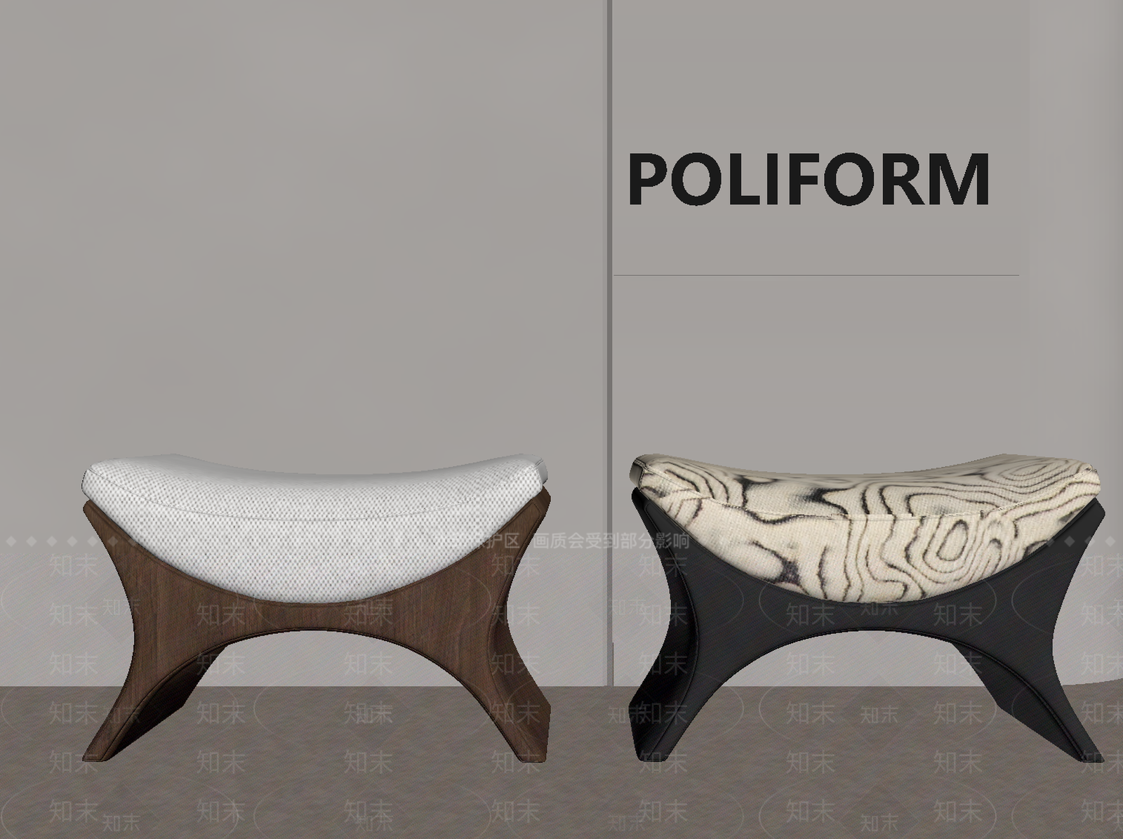 中古沙发凳SU模型下载【ID:1196537917】