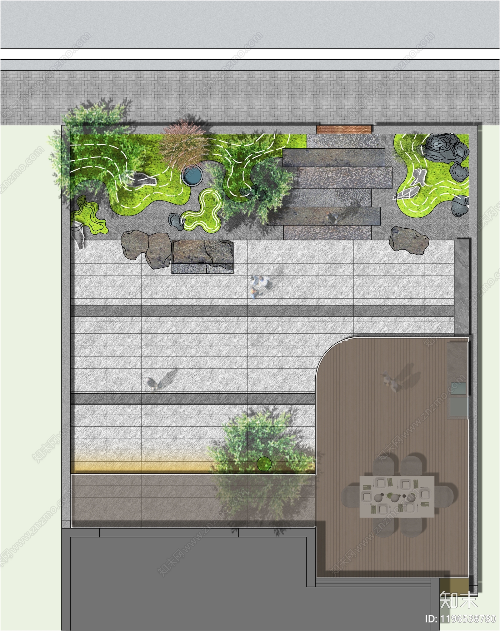 禅意景观彩平图下载【ID:1196538780】