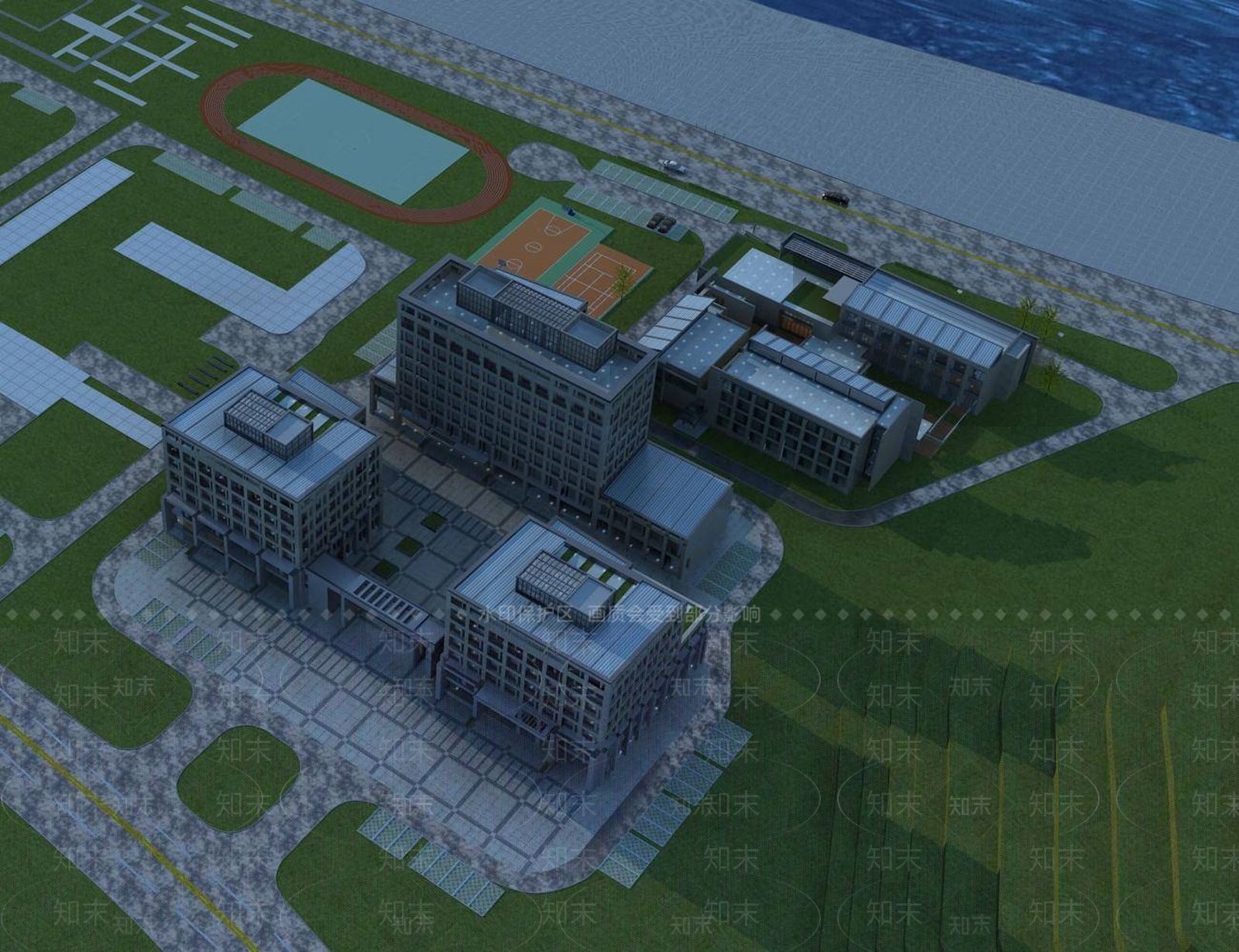 现代大学教学楼3D模型下载【ID:1196538914】