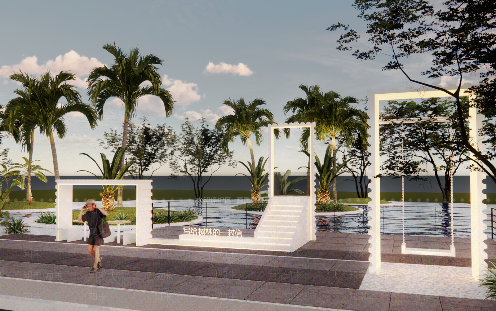 现代滨水景观SU模型下载【ID:1196540462】