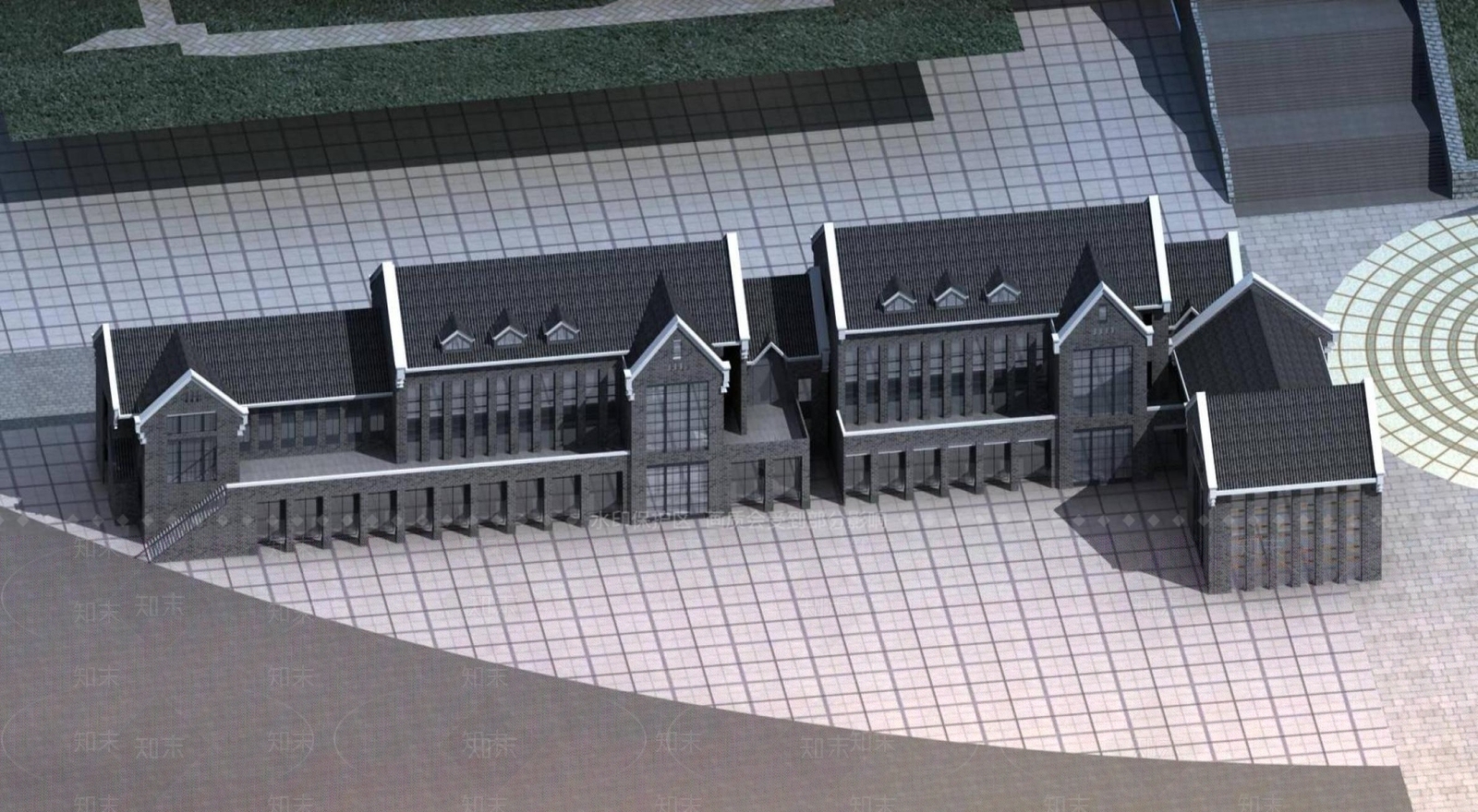 中式商业街3D模型下载【ID:1196540350】