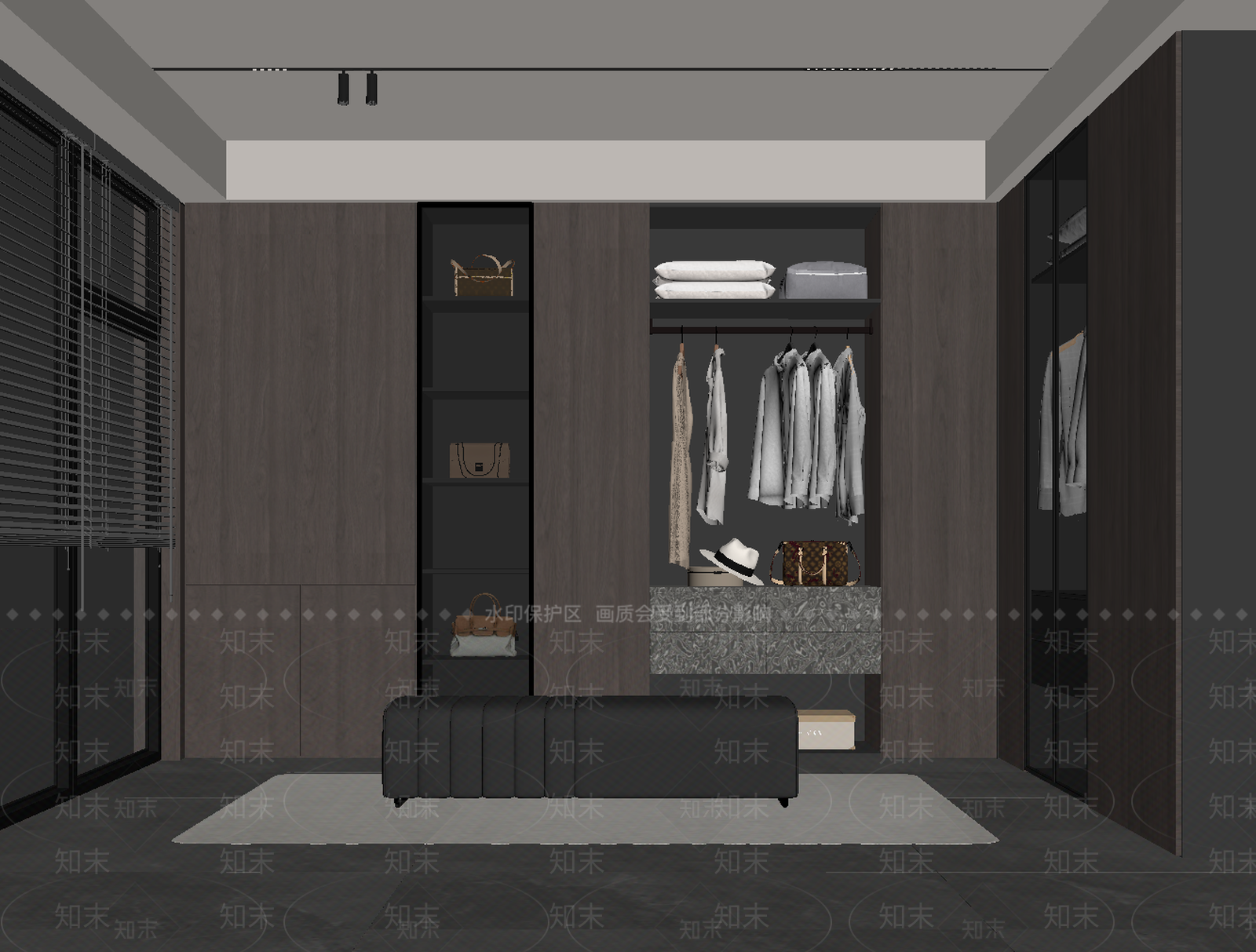 意式衣帽间SU模型下载【ID:1196540347】