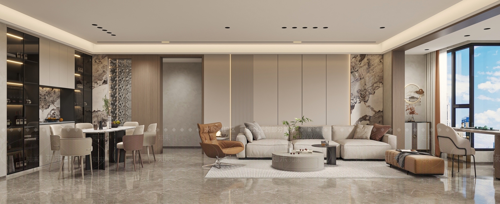 现代意式客餐厅3D模型下载【ID:1196541326】