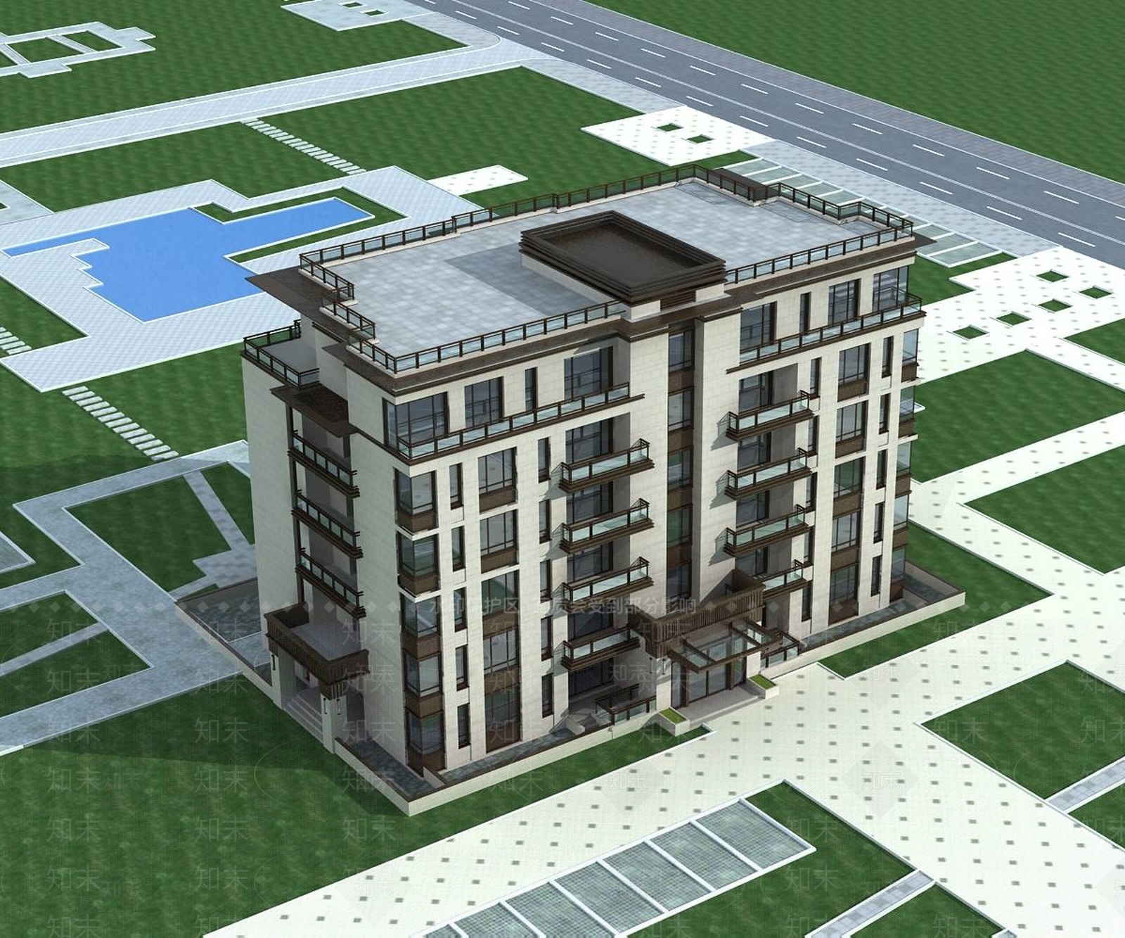 现代多层住宅楼3D模型下载【ID:1196541863】