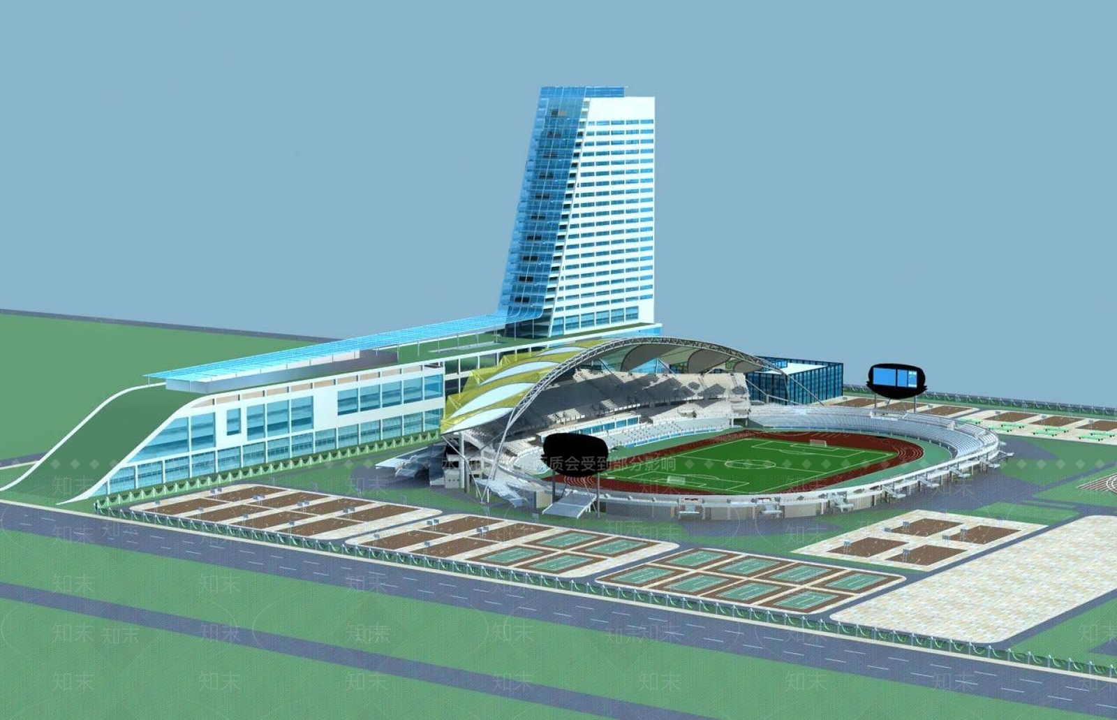 现代体育馆外观3D模型下载【ID:1196541950】