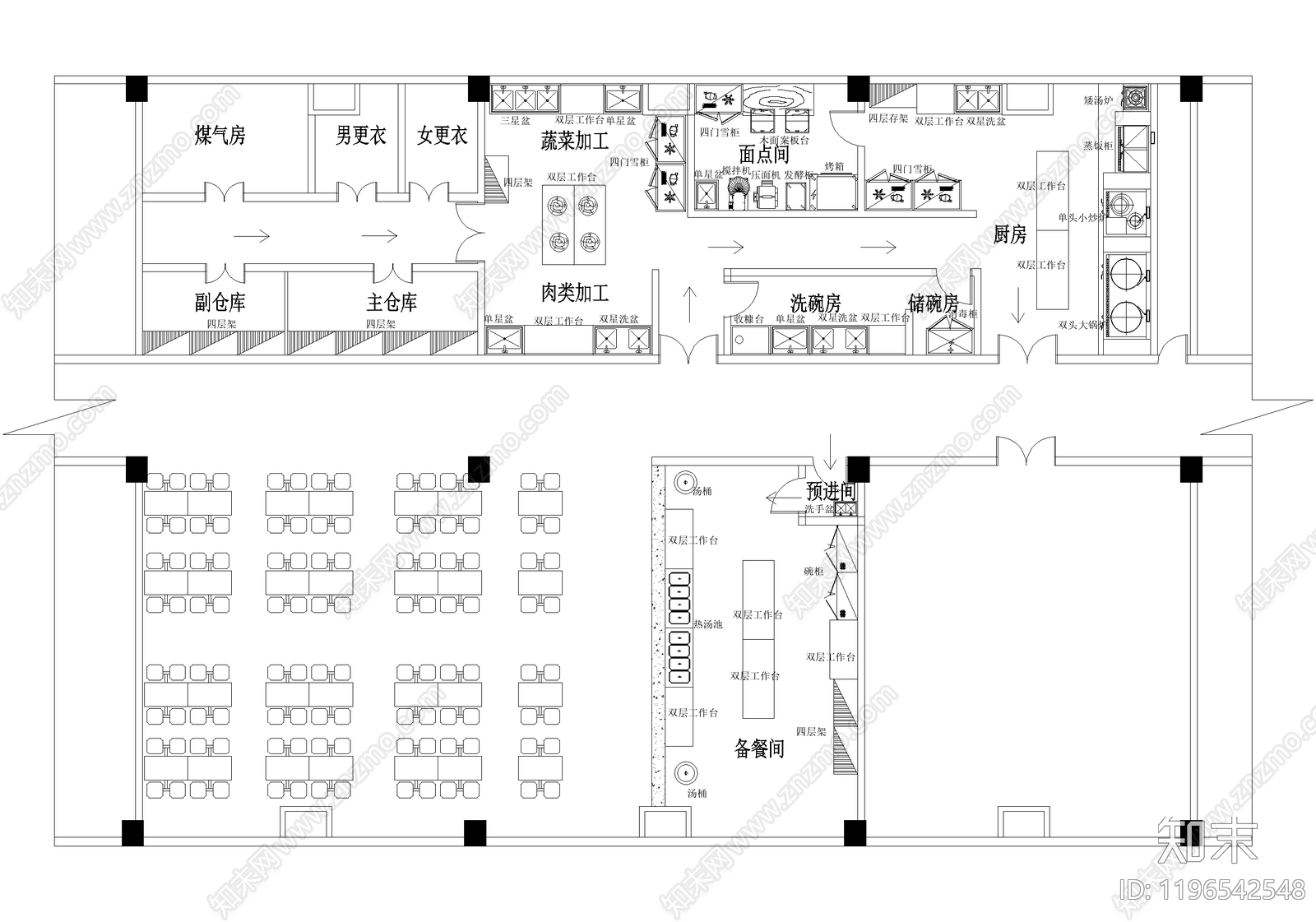 后厨施工图下载【ID:1196542548】