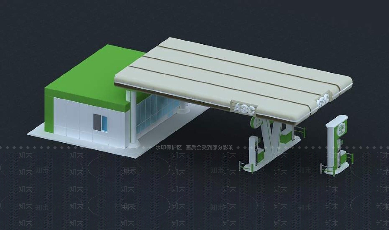 现代车站外观3D模型下载【ID:1196542905】