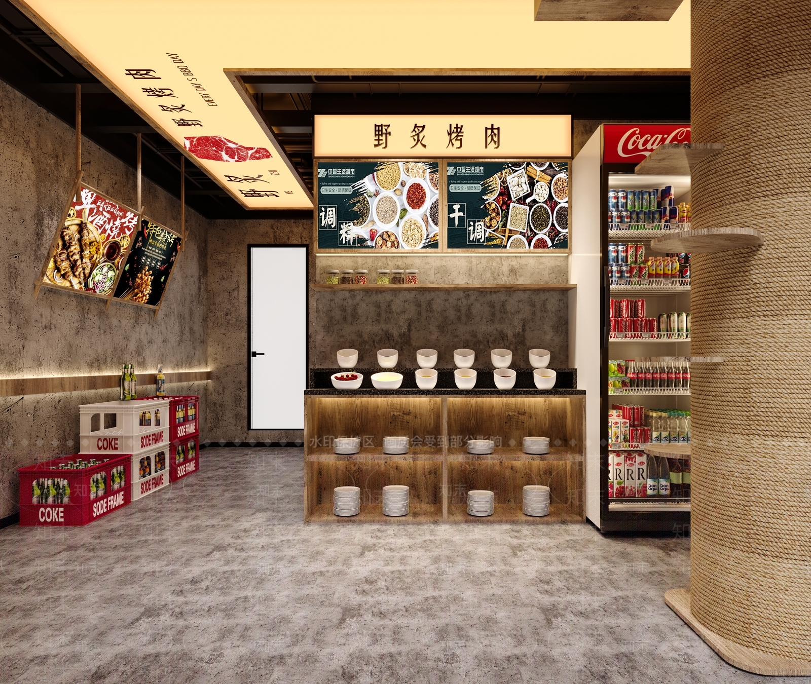 复古现代烧烤店3D模型下载【ID:1196543296】