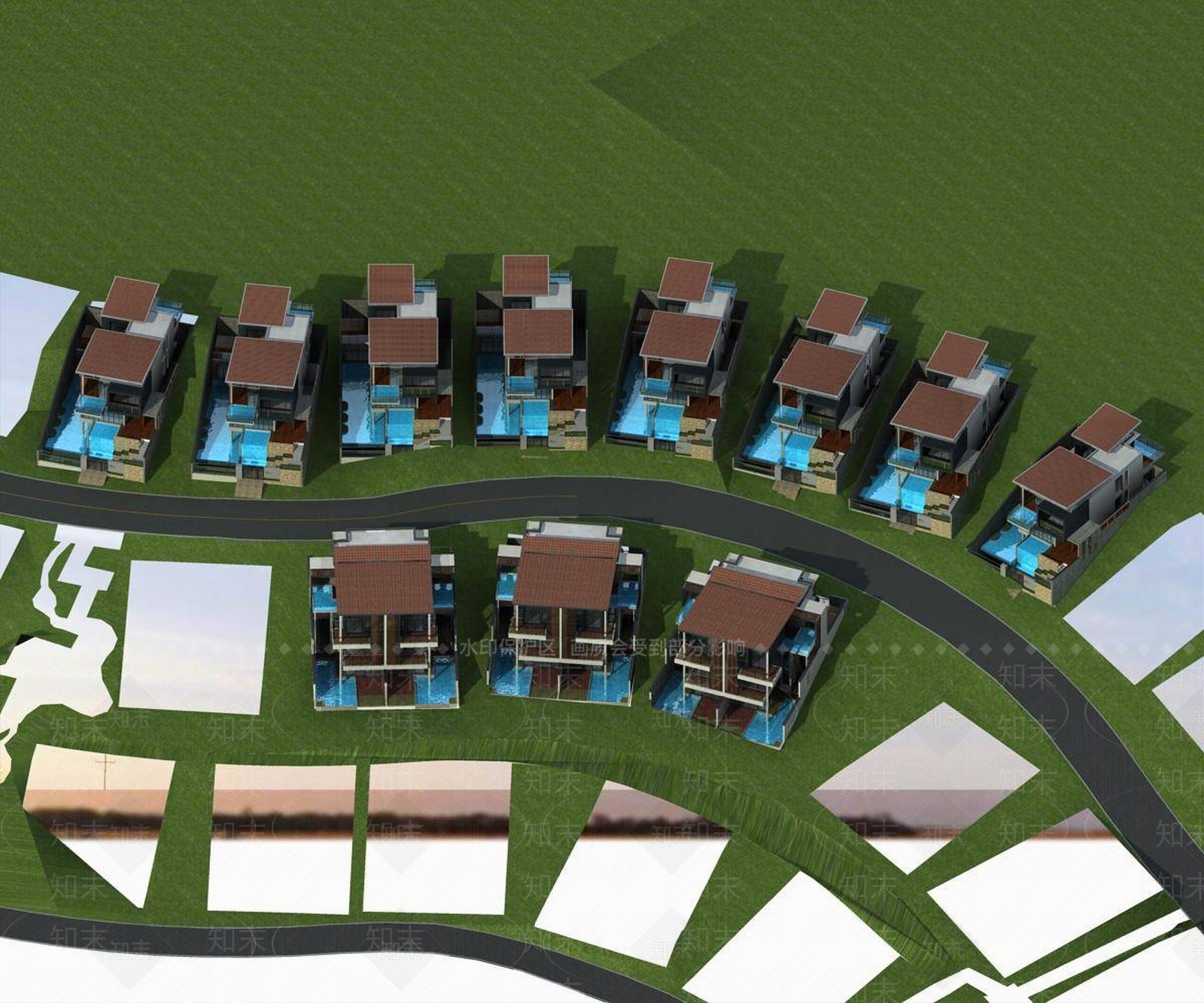 现代别墅外观3D模型下载【ID:1196545965】