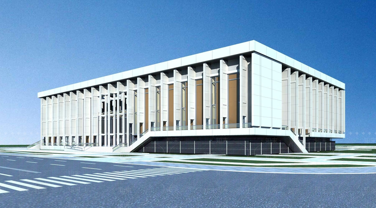 现代体育馆外观3D模型下载【ID:1196546806】