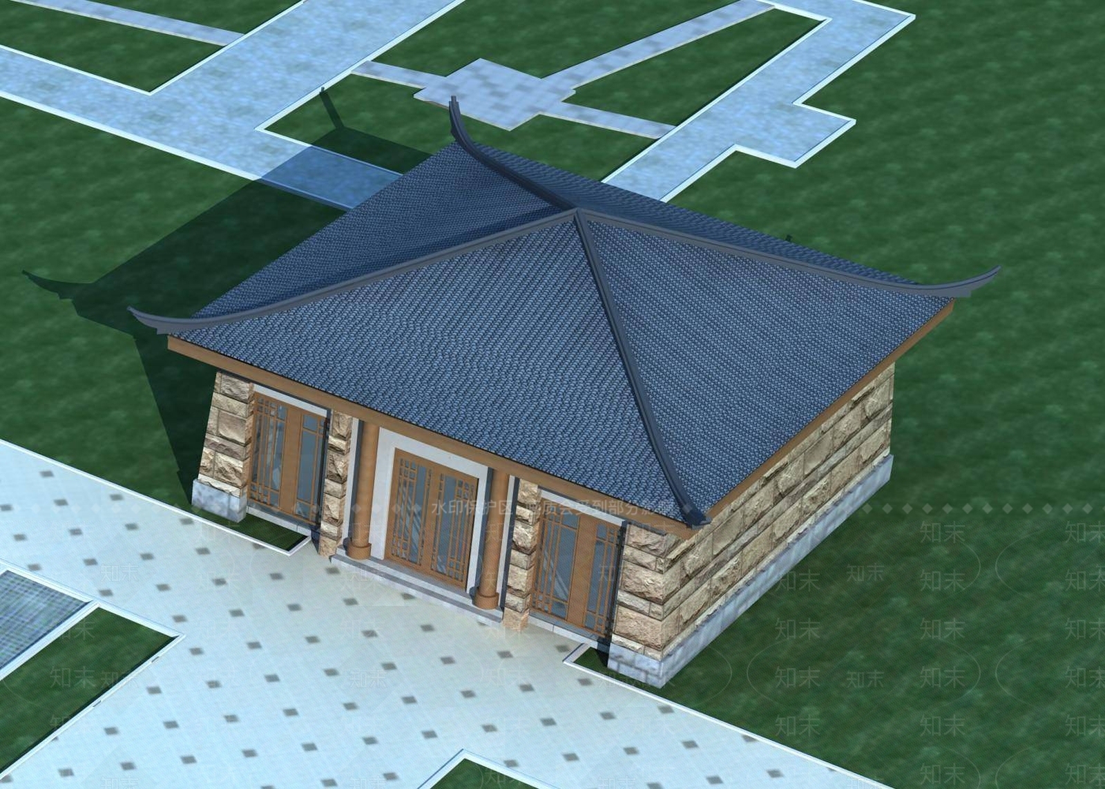 中式木屋3D模型下载【ID:1196549678】