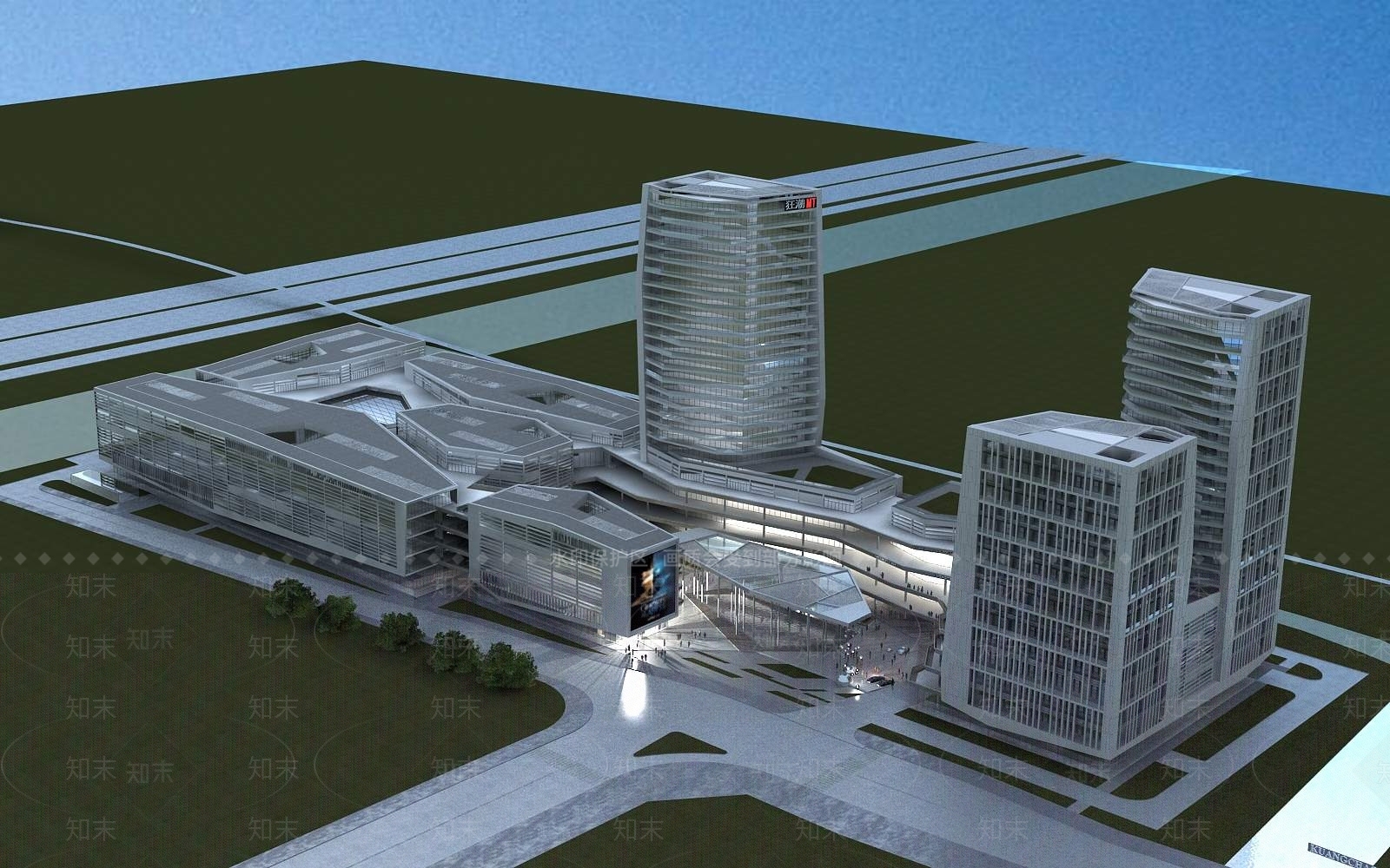 现代商场外观3D模型下载【ID:1196550037】