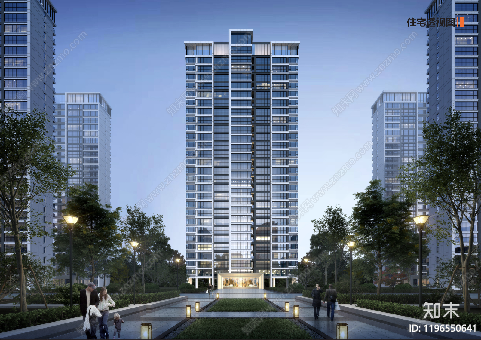 现代小区建筑下载【ID:1196550641】