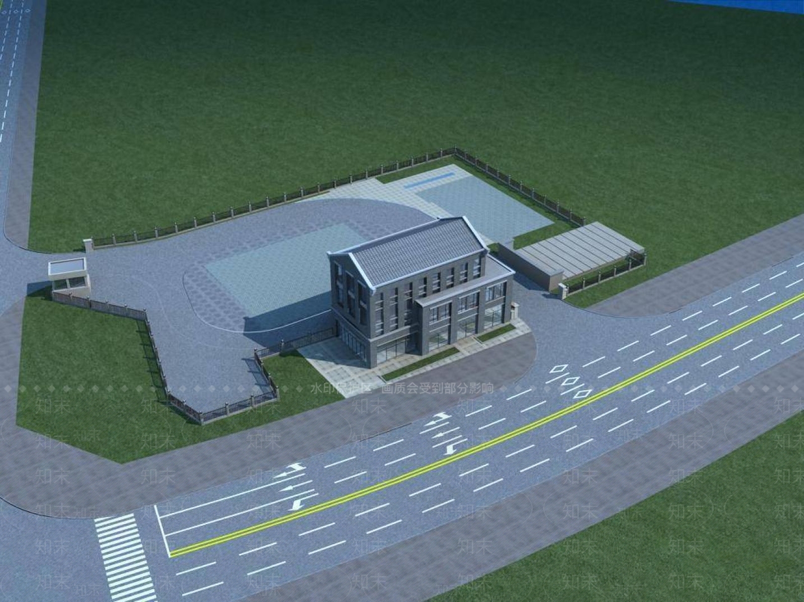 现代车站外观3D模型下载【ID:1196551657】