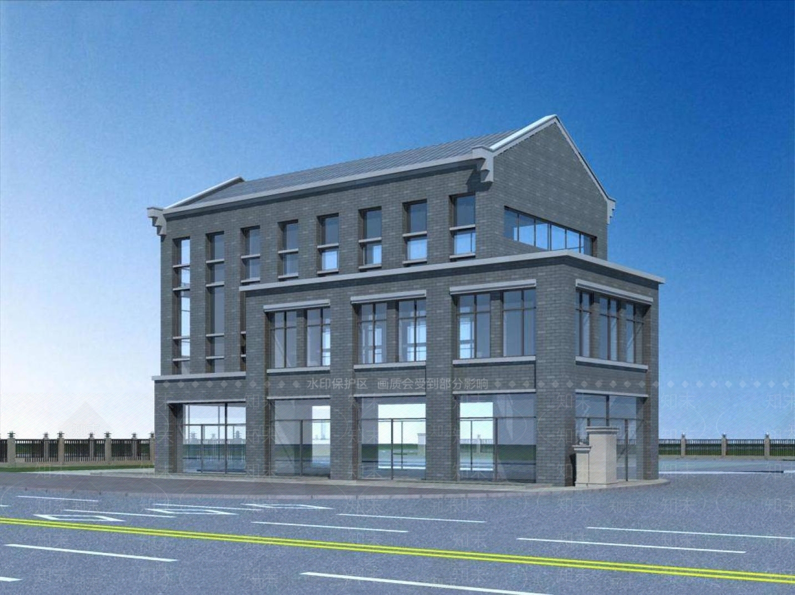 现代车站外观3D模型下载【ID:1196551657】