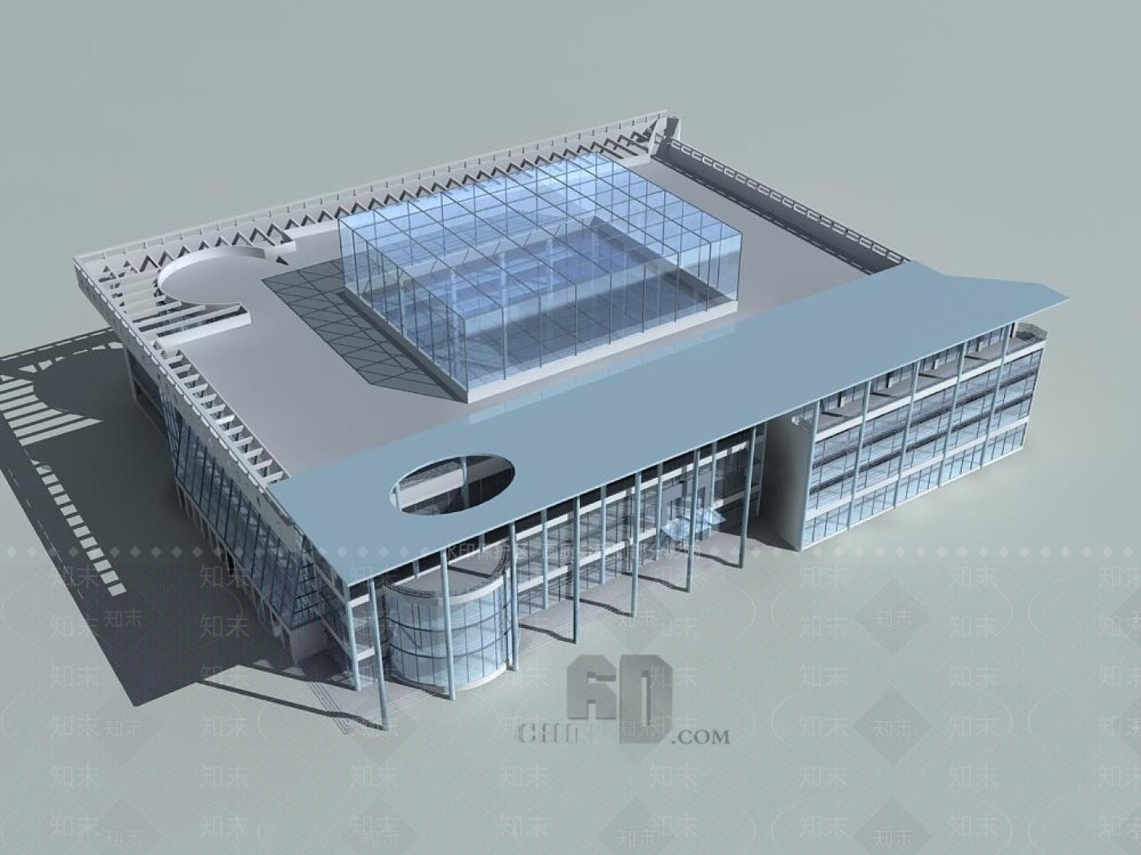 现代图书馆外观3D模型下载【ID:1196552180】