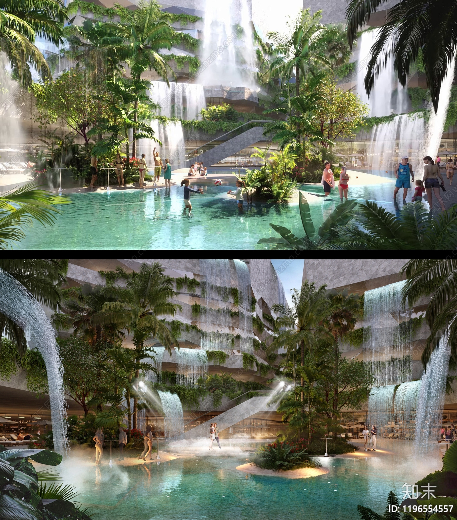 现代轻奢商业综合体景观下载【ID:1196554557】