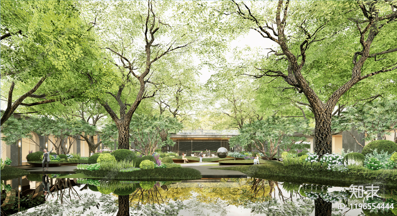 轻奢现代小区景观下载【ID:1196554444】