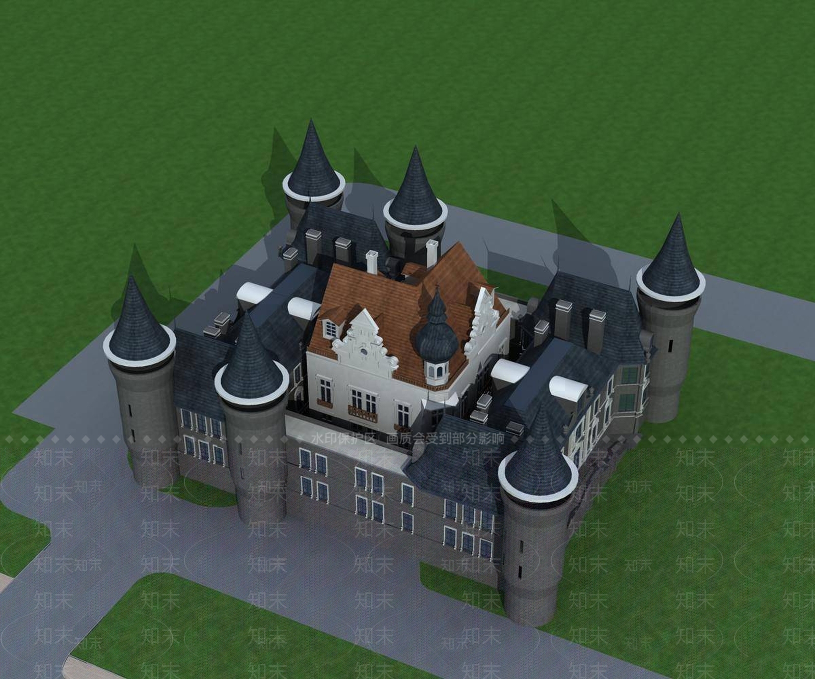 欧式活动中心3D模型下载【ID:1196554990】
