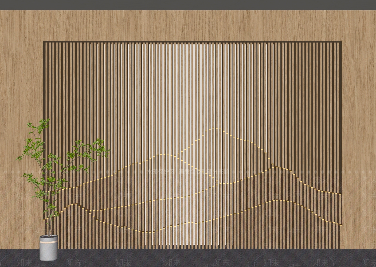 新中式背景墙SU模型下载【ID:1196560000】