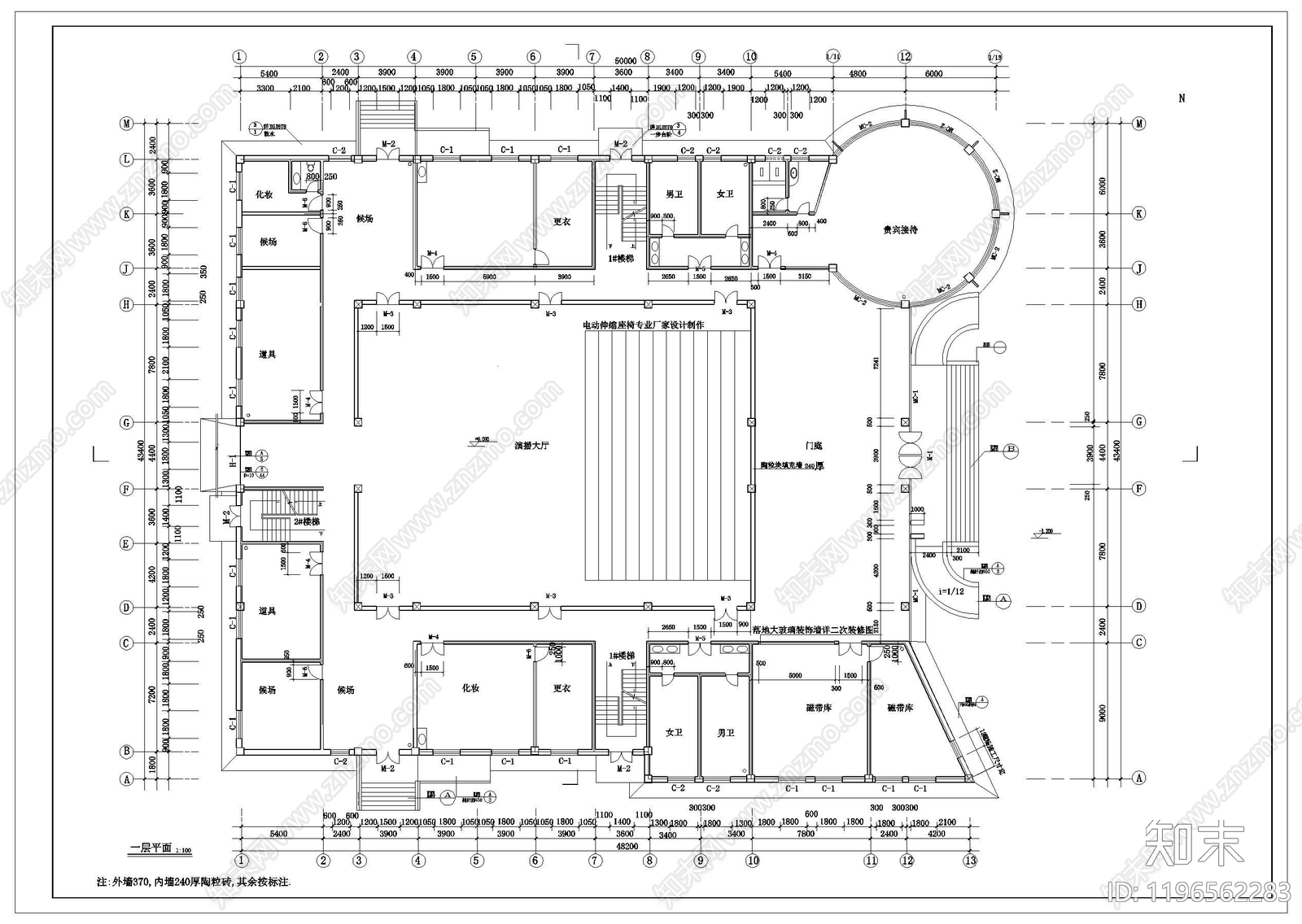 现代电影院cad施工图下载【ID:1196562283】