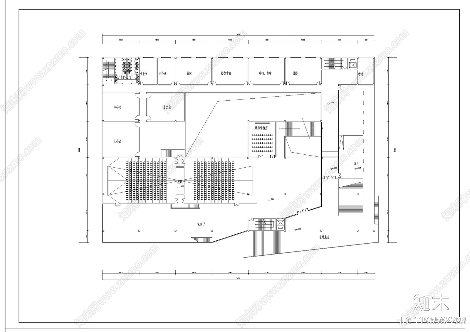 现代电影院cad施工图下载【ID:1196562283】