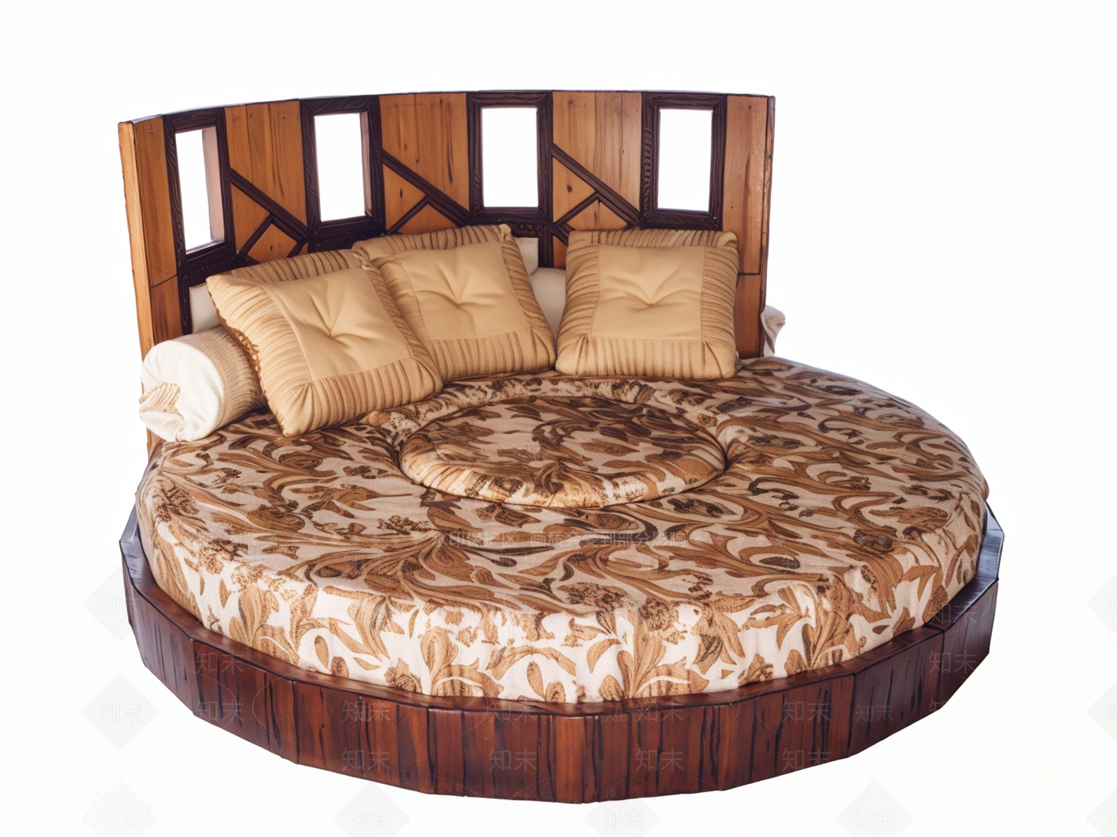 现代圆床SU模型下载【ID:1196568152】