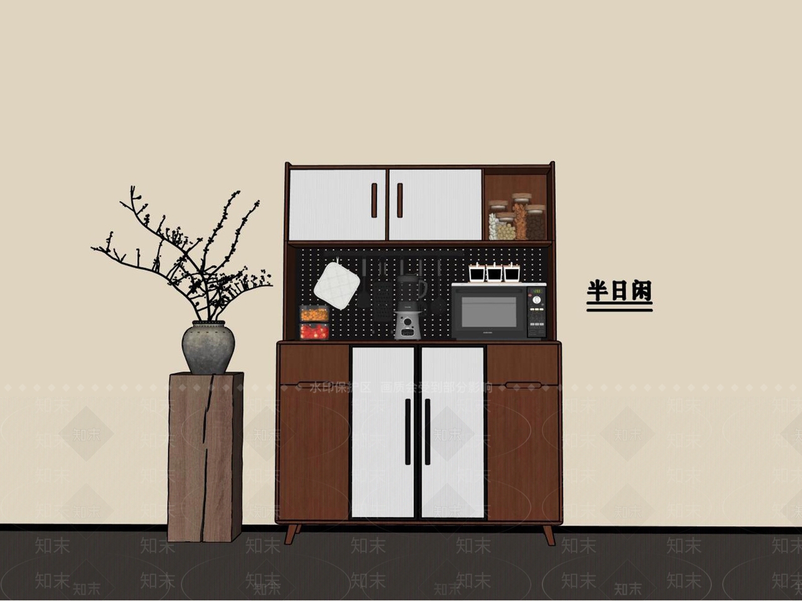 现代简约橱柜SU模型下载【ID:1196571433】