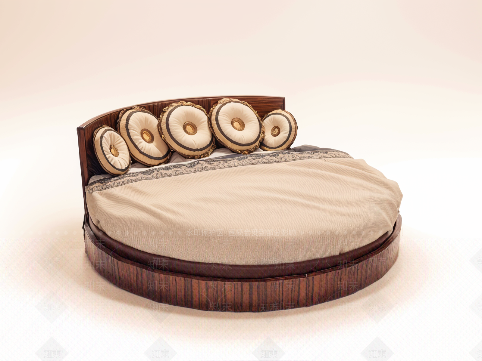 现代圆床SU模型下载【ID:1196572605】