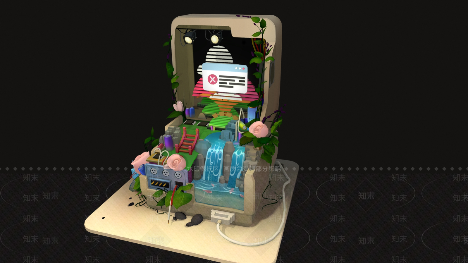 现代室内景观3D模型下载【ID:1196573584】