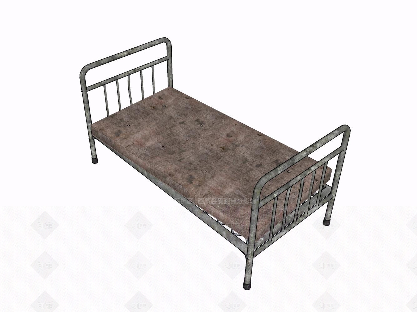 现代单人床SU模型下载【ID:1196576460】