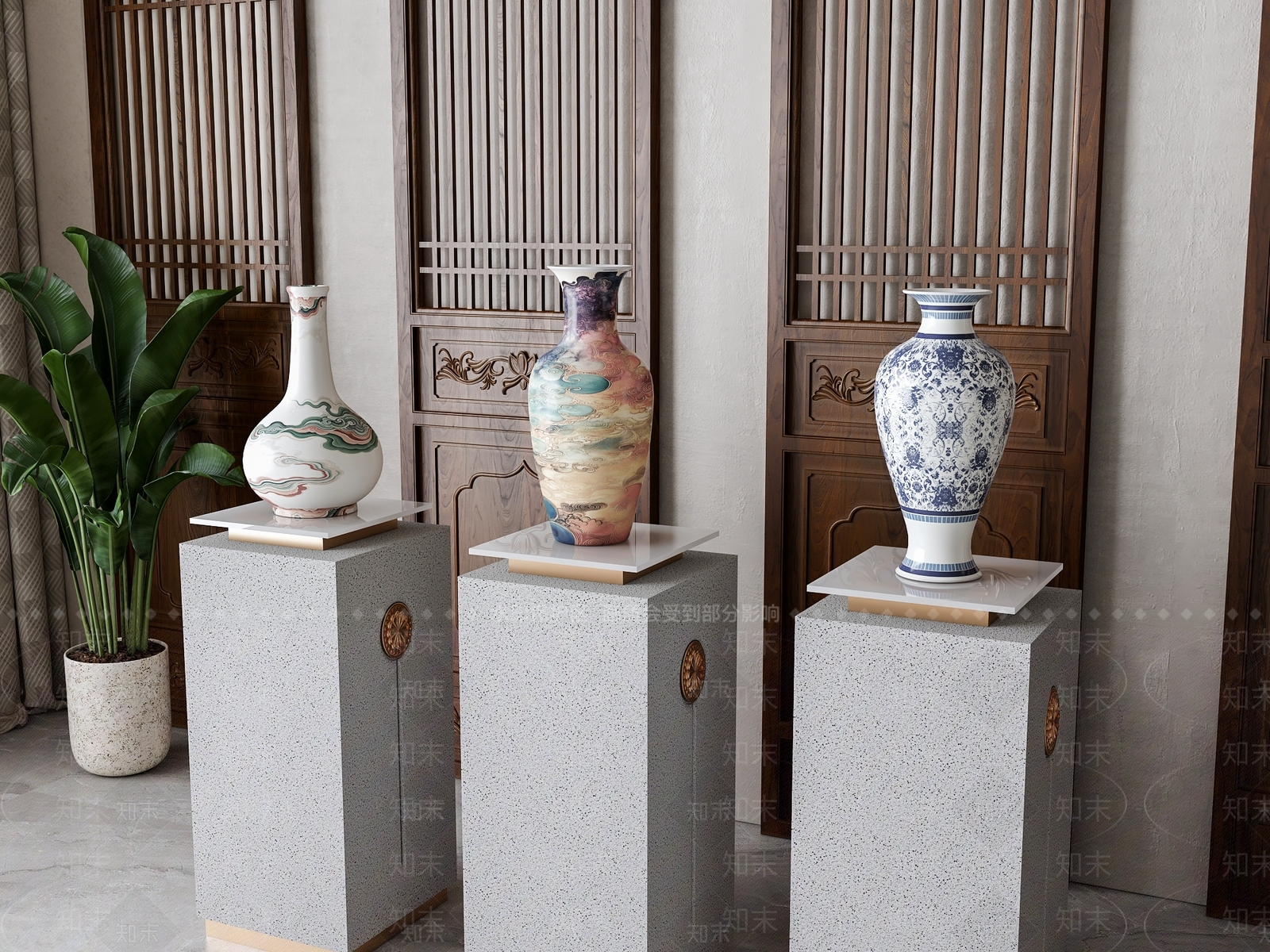 新中式花瓶SU模型下载【ID:1196578898】