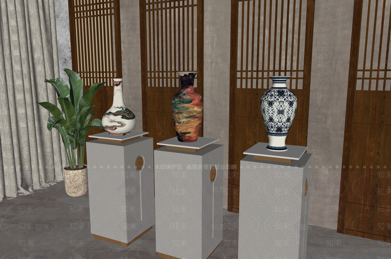 新中式花瓶SU模型下载【ID:1196578898】