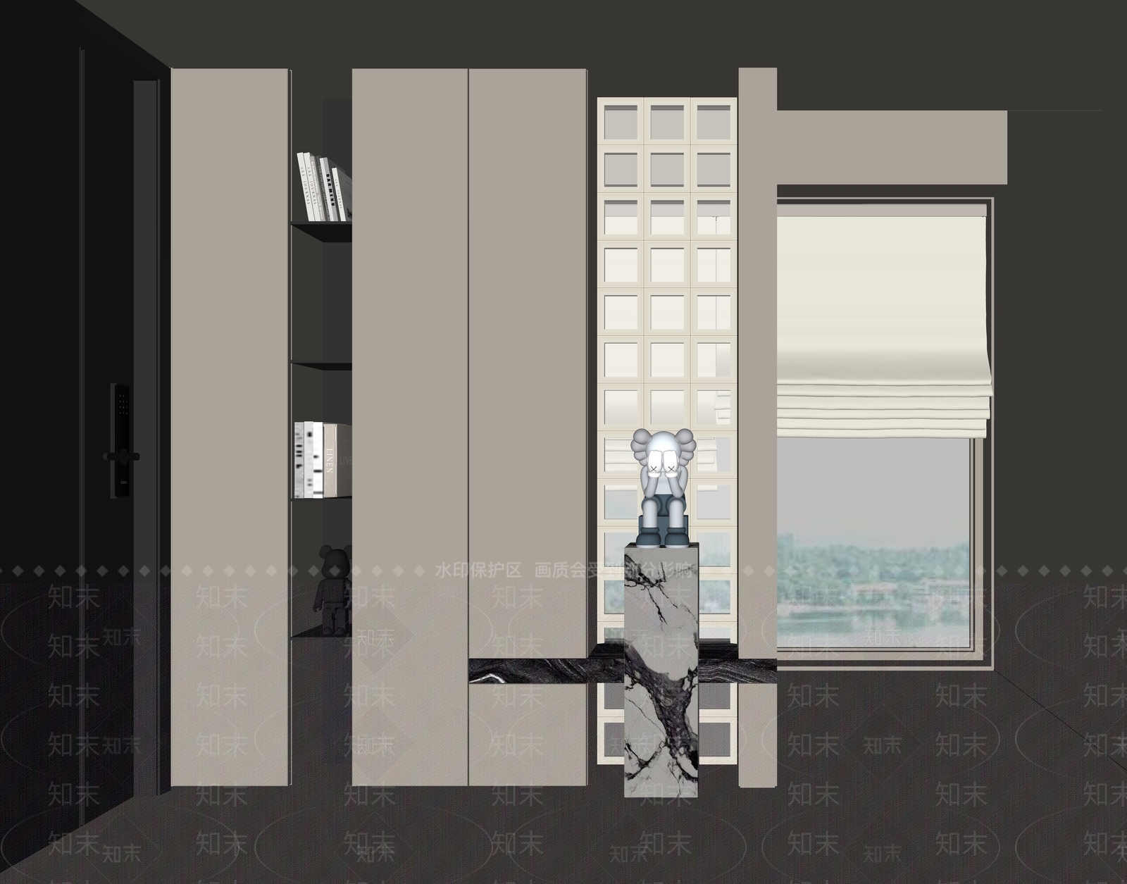 现代鞋柜SU模型下载【ID:1196581531】